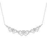 LADIES DIAMOND NECKLACE 1/5 CT ROUND DIAMOND 10K WHITE GOLD