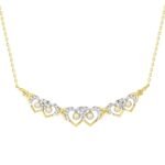 LADIES DIAMOND NECKLACE 1/5 CT ROUND DIAMOND 10K YELLOW GOLD