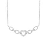 LADIES DIAMOND NECKLACE 1/6 CT ROUND DIAMOND 10K WHITE GOLD