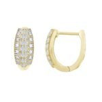 LADIES HOOPS 1/2 CT BAGUETTE DIAMOND 10K YELLOW GOLD