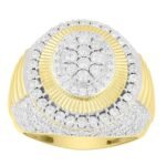MEN'S RING 1 CT ROUND DIAMOND 10K YELLOW GOLD