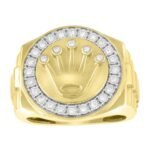 MEN'S RING 1/4 CT ROUND DIAMOND 10K YELLOW GOLD