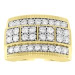 MEN'S RING 1 CT ROUND DIAMOND 10K YELLOW GOLD