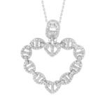 LADIES PENDANT 1/3 CT ROUND DIAMOND 10K WHITE GOLD