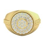 MEN'S RING 1 CT ROUND/BAGUETTE DIAMOND 10K YELLOW GOLD
