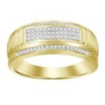 MEN'S BAND 1/5 CT ROUND DIAMOND 10K YELLOW GOLD