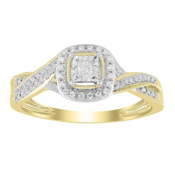 LADIES RING 1/5 CT ROUND DIAMOND 10K YELLOW GOLD