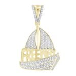 MEN'S CHARM 1/2 CT ROUND DIAMOND 10K YELLOW GOLD