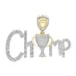 MEN'S CHARM 1 CT ROUND DIAMOND 10K YELLOW GOLD