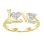 LADIES RING 1/10 CT ROUND DIAMOND 10K YELLOW GOLD