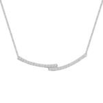 LADIES NECKLACE 1/5 CT ROUND DIAMOND 10K WHITE GOLD