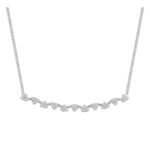 LADIES NECKLACE 1/5 CT ROUND DIAMOND 10K WHITE GOLD