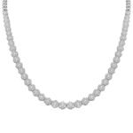 LADIES NECKLACE 7 CT ROUND DIAMOND 14K WHITE GOLD