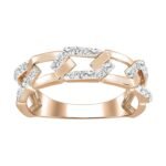 LADIES STACKABLE BAND 1/4 CT ROUND DIAMOND 10K ROSE GOLD