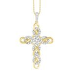 LADIES PENDANT 1/5 CT ROUND DIAMOND 10K YELLOW GOLD