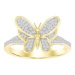 LADIES RING 1/6 CT ROUND DIAMOND 10K YELLOW GOLD