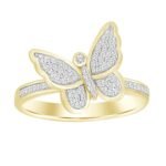 LADIES RING 1/6 CT ROUND DIAMOND 10K YELLOW GOLD
