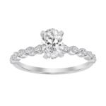 LADIES RING 1/8 CT ROUND/OVAL DIAMOND 14K WHITE GOLD(CENTER-1)