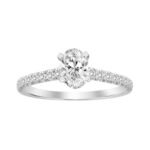 LADIES RING 1/4 CT ROUND/OVAL DIAMOND 14K WHITE GOLD(CENTER-1)