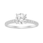 LADIES RING 1/4 CT ROUND DIAMOND 14K WHITE GOLD(CENTER-1)