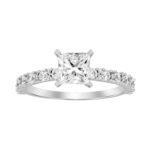 LADIES RING 1/2 CT ROUND/PRINCESS DIAMOND 14K WHITE GOLD(CENTER-1)