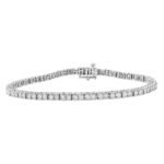LADIES BRACELET 1 CT ROUND DIAMOND 10K WHITE GOLD