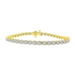 LADIES BRACELET 1 CT ROUND DIAMOND 10K YELLOW GOLD