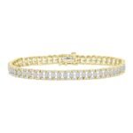 LADIES BRACELET 2 CT ROUND/BAGUETTE DIAMOND 10K YELLOW GOLD