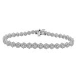 LADIES BRACELET 5 CT ROUND DIAMOND 14K WHITE GOLD