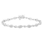 LADIES BRACELET 1 CT ROUND DIAMOND 10K WHITE GOLD