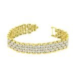 MEN'S BRACELET 7 CT ROUND DIAMOND 10K YELLOW GOLD