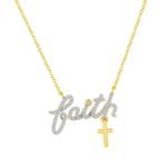 LADIES NECKLACE 1/5 CT ROUND DIAMOND 10K YELLOW GOLD