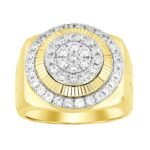 MEN'S RING 1 1/2 CT ROUND DIAMOND 10K YELLOW GOLD
