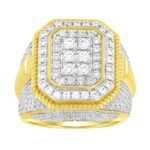MEN'S RING 2 CT ROUND DIAMOND 10K YELLOW GOLD