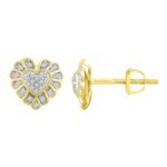 LADIES EARRING 1/10 CT ROUND DIAMOND 10K YELLOW GOLD