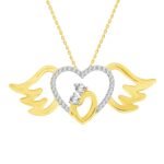 LADIES PENDANT 1/6 CT ROUND DIAMOND 10K YELLOW GOLD (WITH CHAIN)