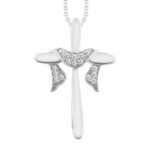 LADIES PENDANT 1/20 CT ROUND DIAMOND 10K WHITE GOLD